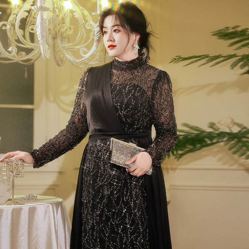 Elegant Plus Size Evening Dress Cheongsam - Classic Chinese Style
