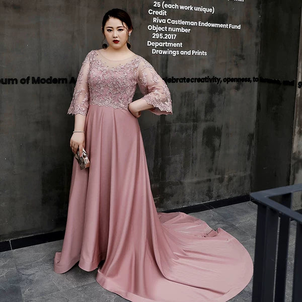 Elegant Fuchsia Evening Gown