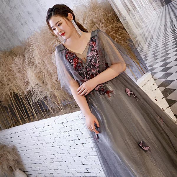 Dark Gray Elegant Evening Dress