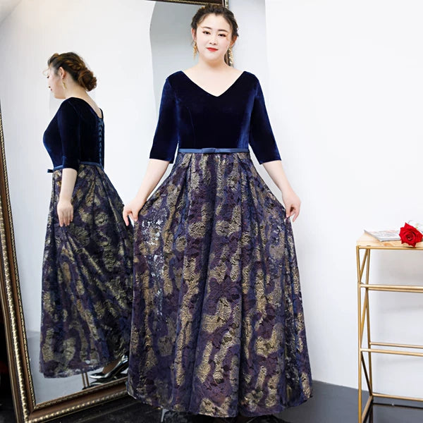 Velvet Long Evening Dress