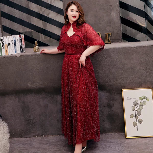 Burgundy Evening Dress