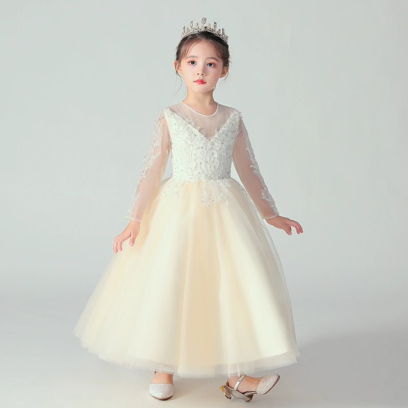 Elegant Children's Princess Wedding Dress Tulle Elite Catwalk Costume