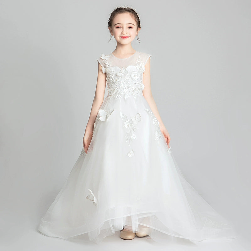 Elegant Girl's Evening Dress Piano Performance Costume Flower Girl Gown