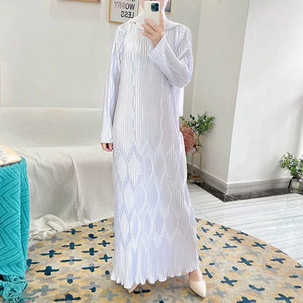 Elegant High?Waist Saudi Arabian Ankle?Length Robe Dress European Style