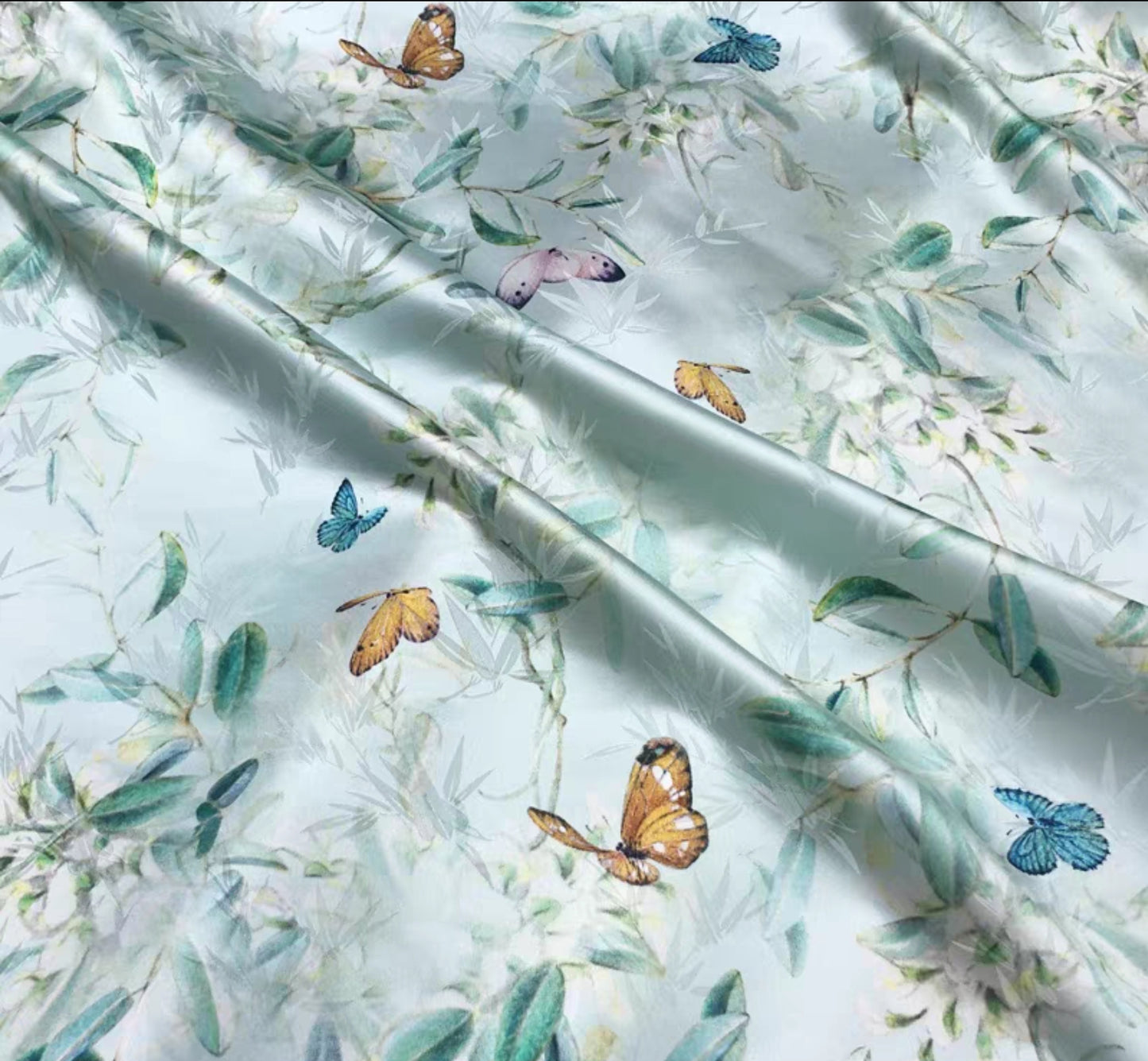 Chinese style jacquard silk fabric elastic satin printing skin-friendly heavy mulberry silk cheongsam dress fabric 3003-001