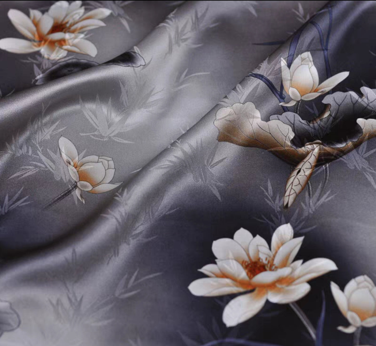 Chinese style jacquard silk fabric elastic satin printing skin-friendly heavy mulberry silk cheongsam dress fabric 3003-001