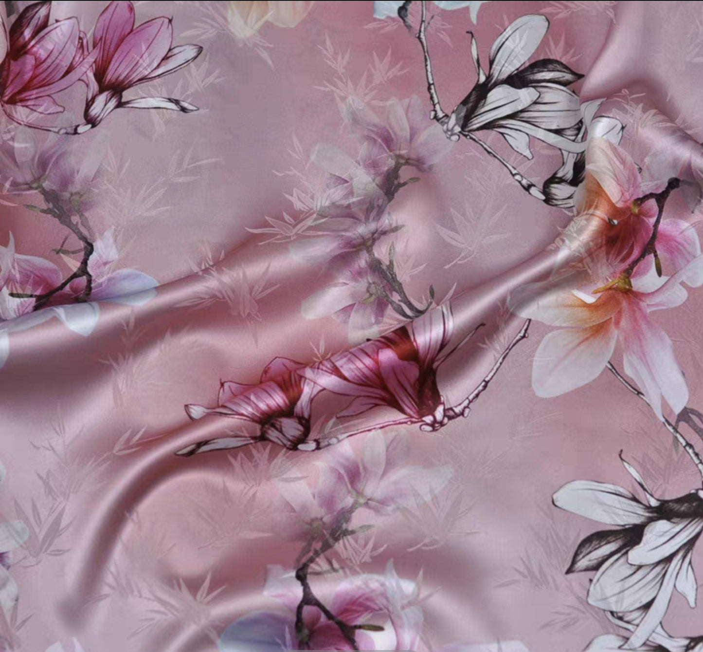Chinese style jacquard silk fabric elastic satin printing skin-friendly heavy mulberry silk cheongsam dress fabric 3003-001