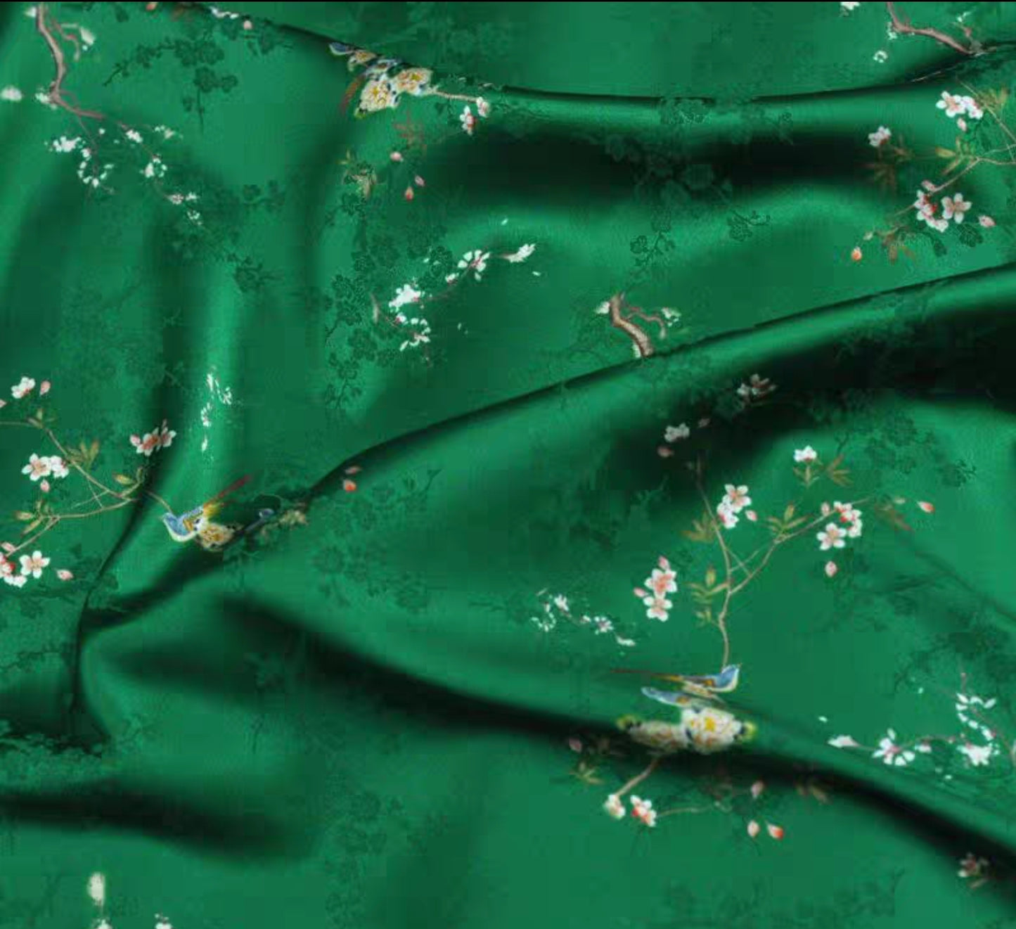 Chinese style jacquard silk fabric elastic satin printing skin-friendly heavy mulberry silk cheongsam dress fabric 3003-001