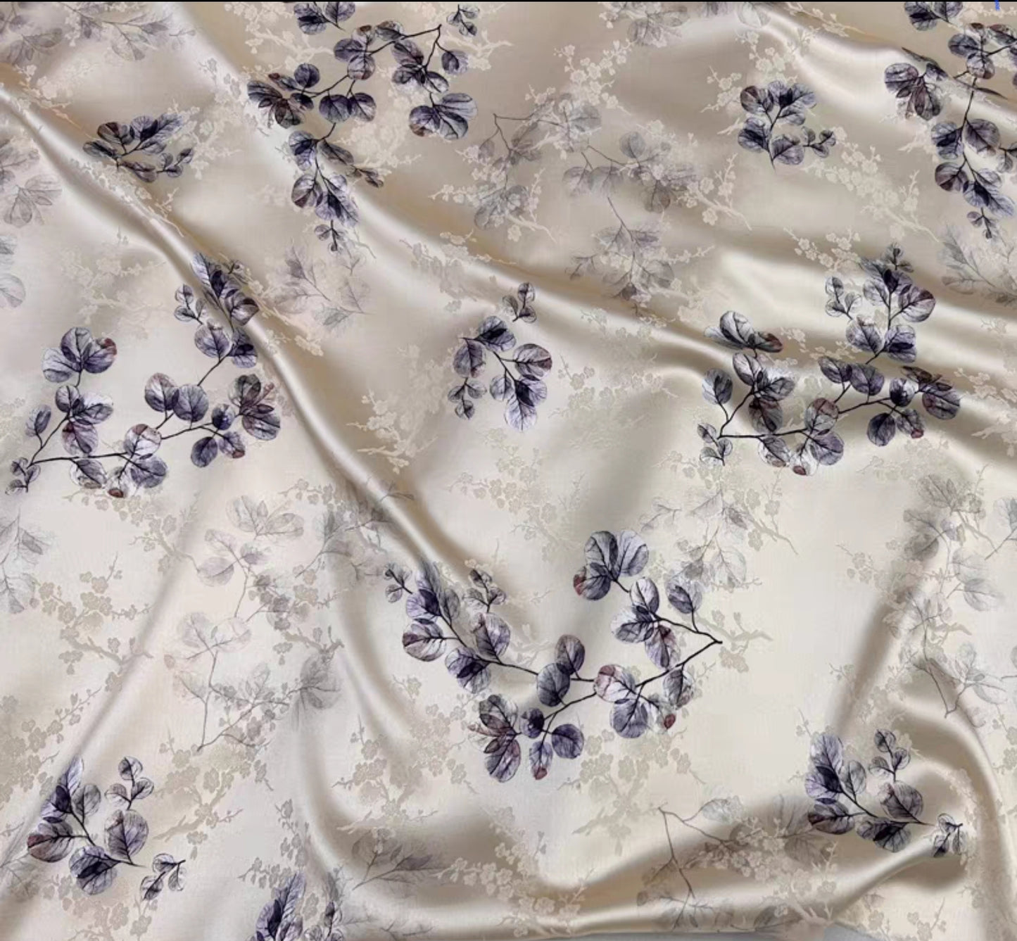 Chinese style jacquard silk fabric elastic satin printing skin-friendly heavy mulberry silk cheongsam dress fabric 3003-001