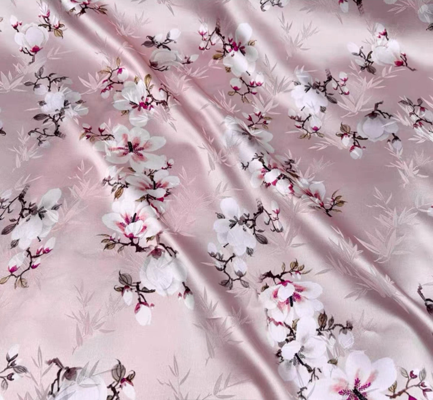 Chinese style jacquard silk fabric elastic satin printing skin-friendly heavy mulberry silk cheongsam dress fabric 3003-001
