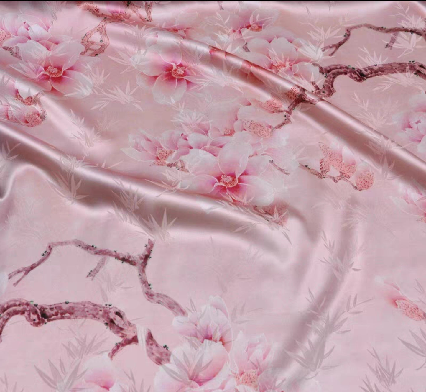 Chinese style jacquard silk fabric elastic satin printing skin-friendly heavy mulberry silk cheongsam dress fabric 3003-001