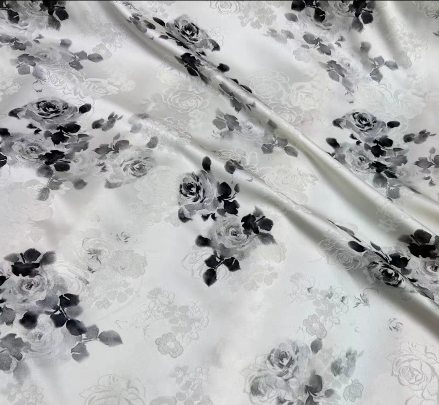 Chinese style jacquard silk fabric elastic satin printing skin-friendly heavy mulberry silk cheongsam dress fabric 3003-001