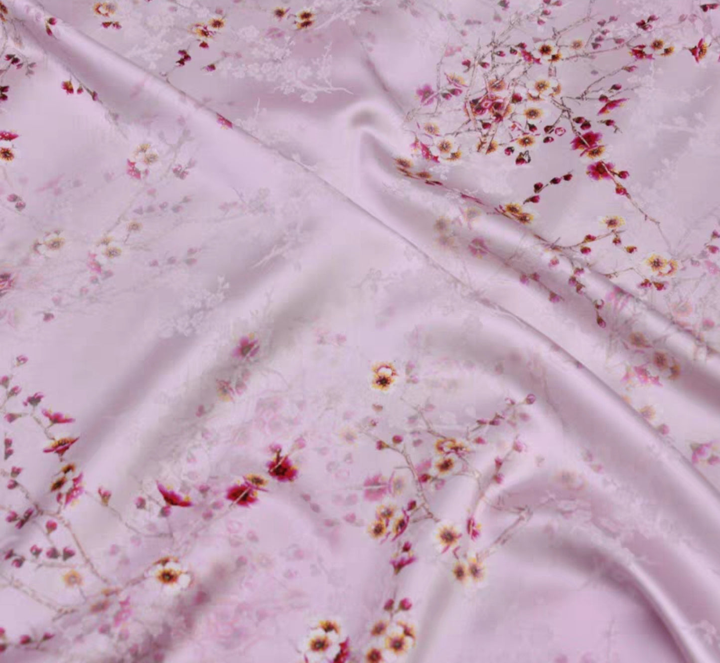 Chinese style jacquard silk fabric elastic satin printing skin-friendly heavy mulberry silk cheongsam dress fabric 3003-001