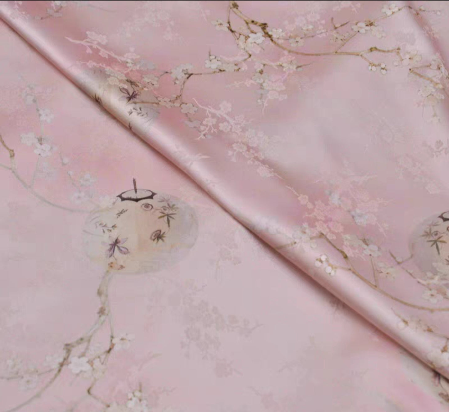Chinese style jacquard silk fabric elastic satin printing skin-friendly heavy mulberry silk cheongsam dress fabric 3003-001