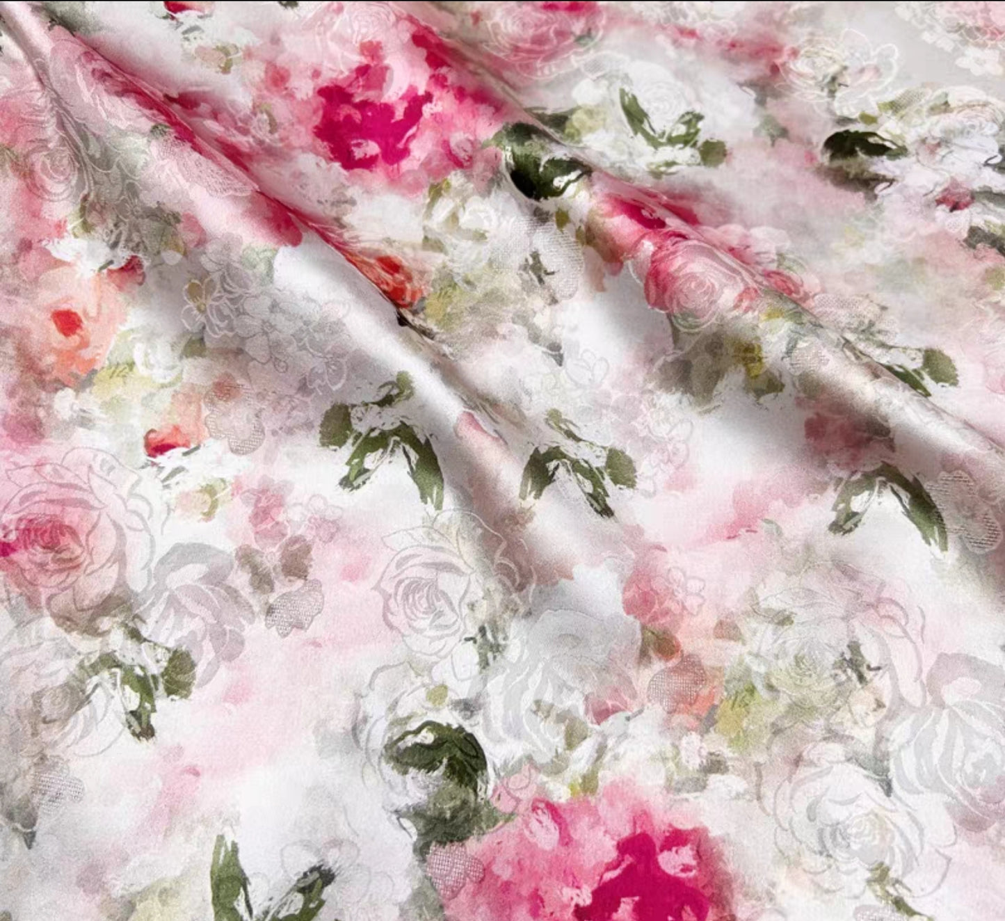 Chinese style jacquard silk fabric elastic satin printing skin-friendly heavy mulberry silk cheongsam dress fabric 3003-001