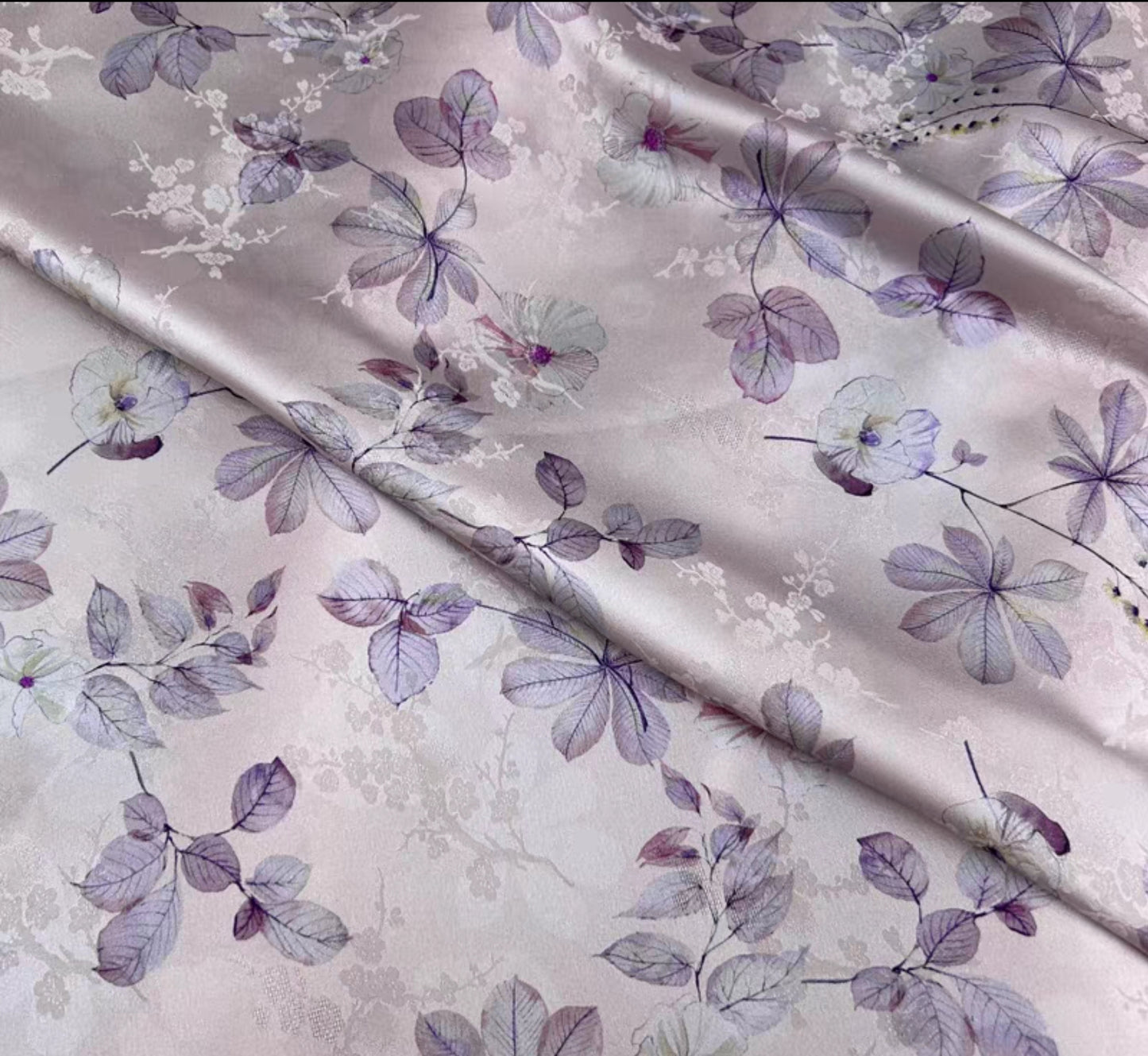 Chinese style jacquard silk fabric elastic satin printing skin-friendly heavy mulberry silk cheongsam dress fabric 3003-001