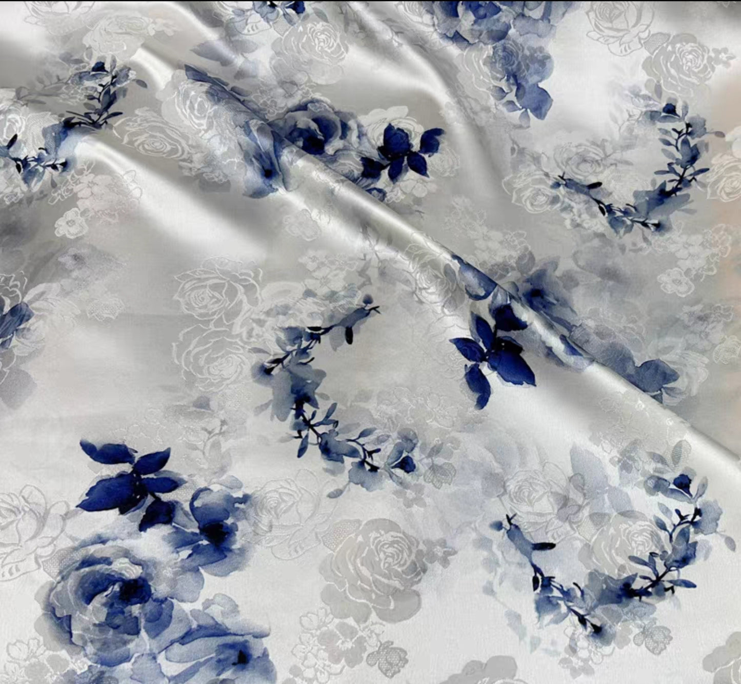 Chinese style jacquard silk fabric elastic satin printing skin-friendly heavy mulberry silk cheongsam dress fabric 3003-001