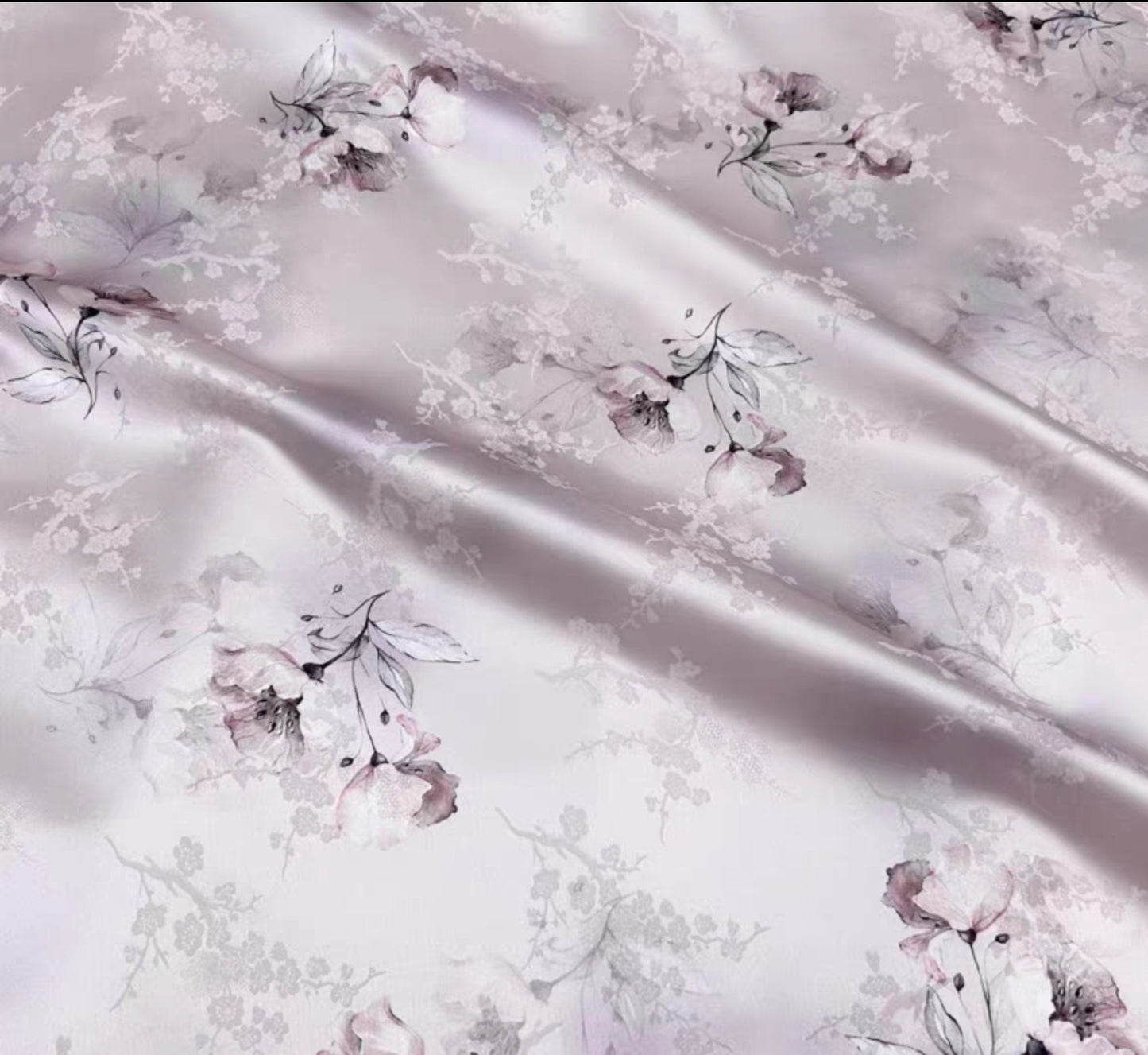 Chinese style jacquard silk fabric elastic satin printing skin-friendly heavy mulberry silk cheongsam dress fabric 3003-001