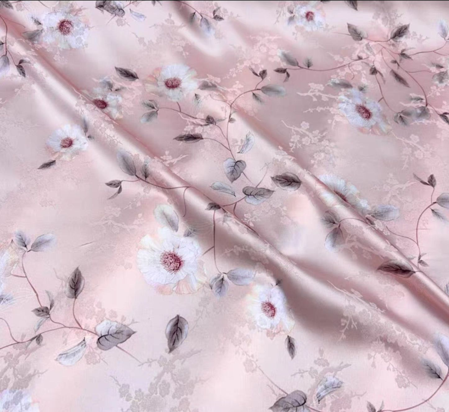 Chinese style jacquard silk fabric elastic satin printing skin-friendly heavy mulberry silk cheongsam dress fabric 3003-001