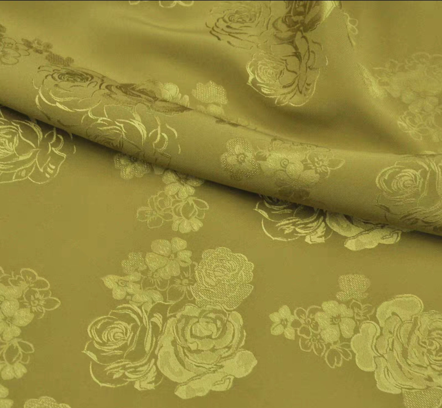 High-end elastic jacquard silk cheongsam fabric Chinese style rose flower mulberry silk fabric 120cm wide 3003-002