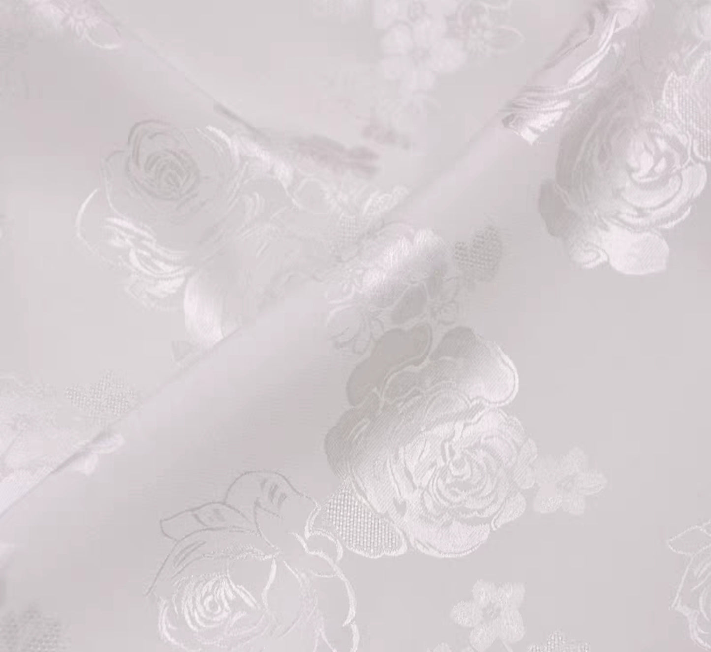 High-end elastic jacquard silk cheongsam fabric Chinese style rose flower mulberry silk fabric 120cm wide 3003-002