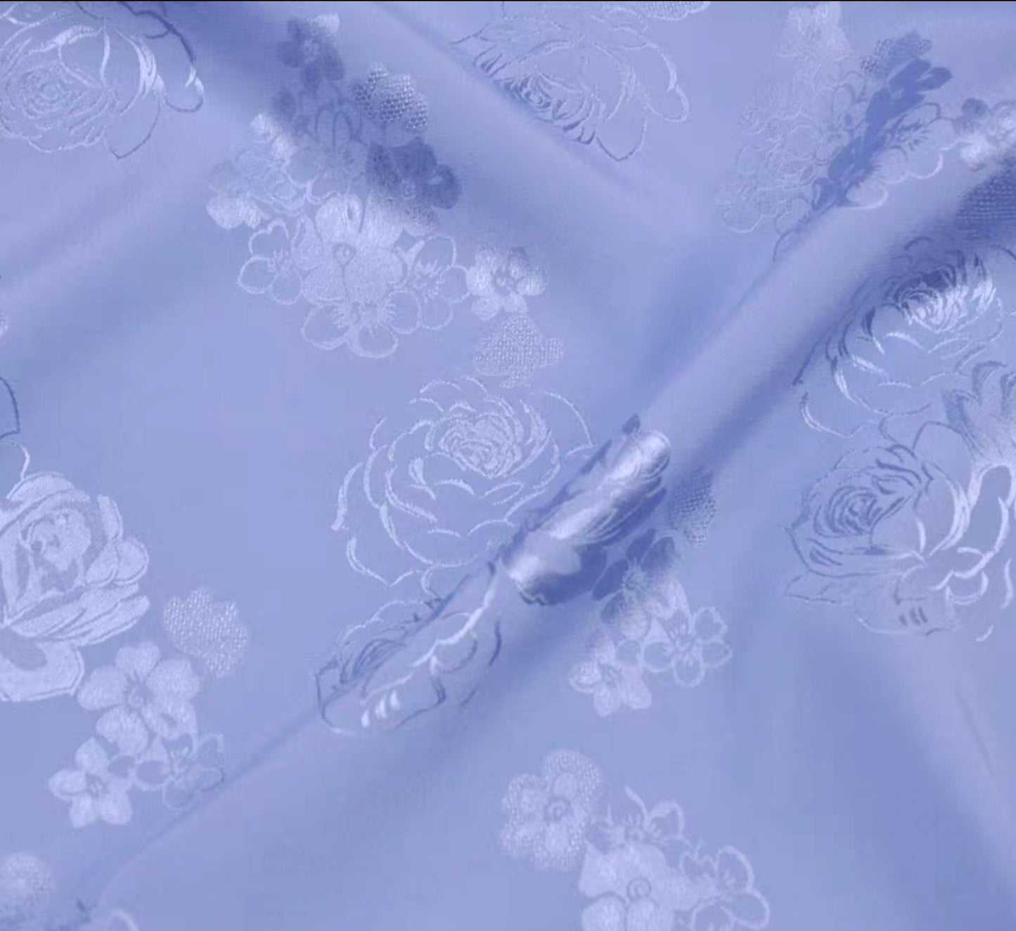 High-end elastic jacquard silk cheongsam fabric Chinese style rose flower mulberry silk fabric 120cm wide 3003-002