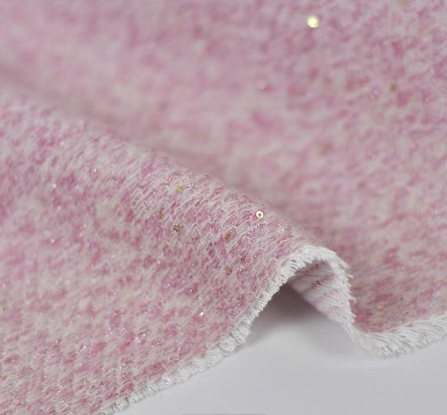 High-end woolen small fragrant woven wool coat fabric Gold silk Icelandic tweed suit clothing fabric