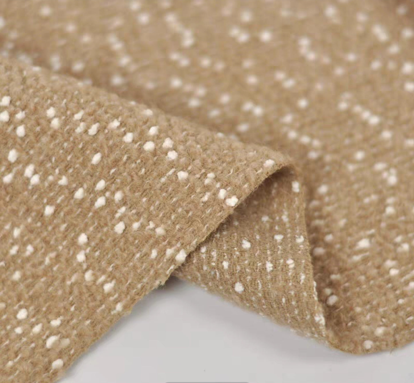 High-end woolen small fragrant woven wool coat fabric Gold silk Icelandic tweed suit clothing fabric