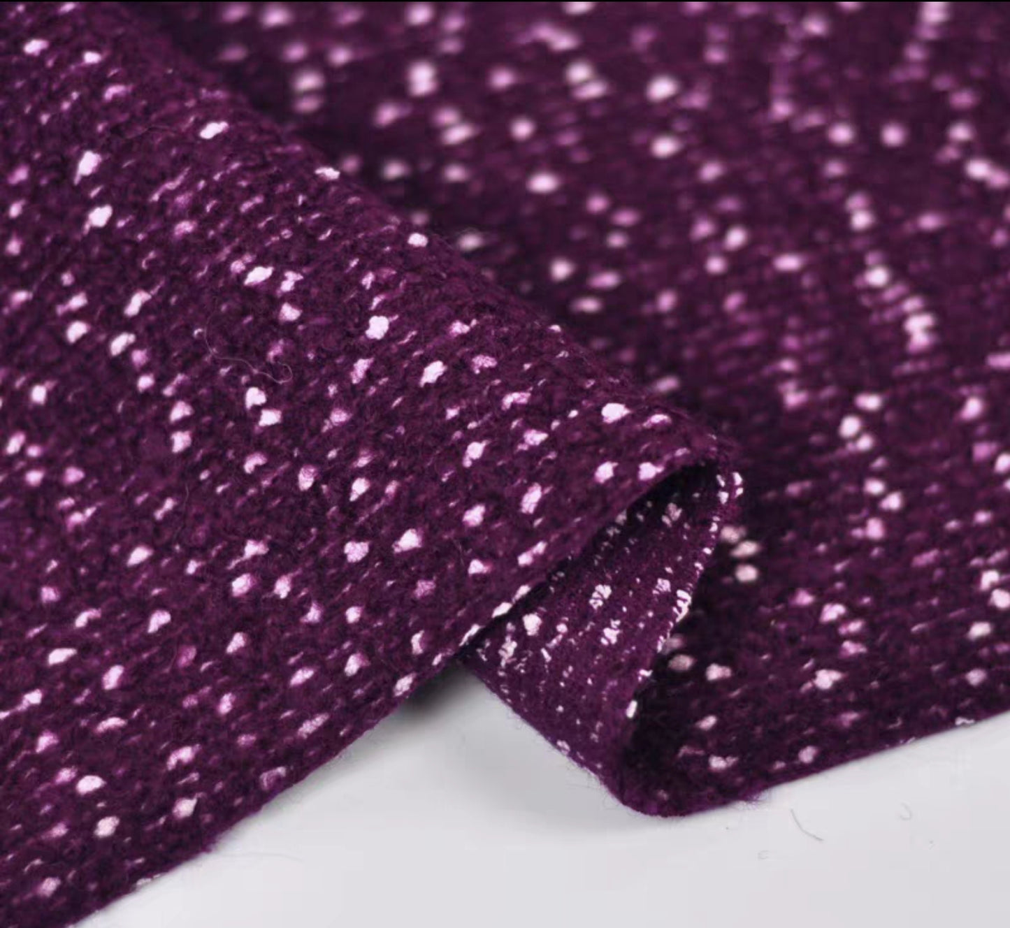 High-end woolen small fragrant woven wool coat fabric Gold silk Icelandic tweed suit clothing fabric