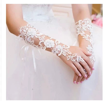 Long Lace Wedding Gloves Accessory