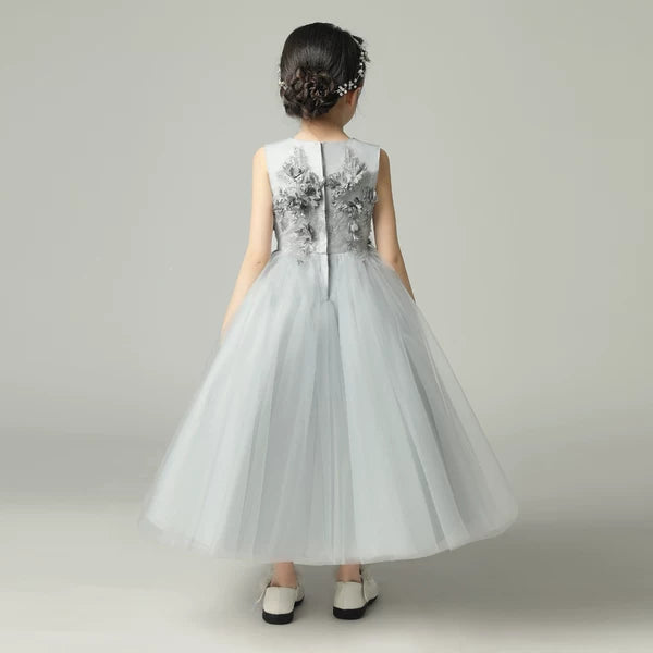 Elegant Teen Girls' Wedding Dress: Long Skirt Princess Costume