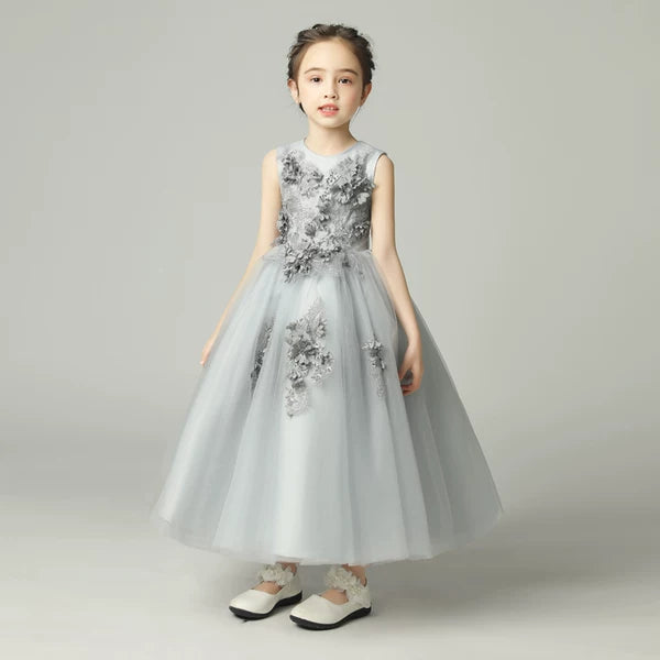 Elegant Teen Girls' Wedding Dress: Long Skirt Princess Costume
