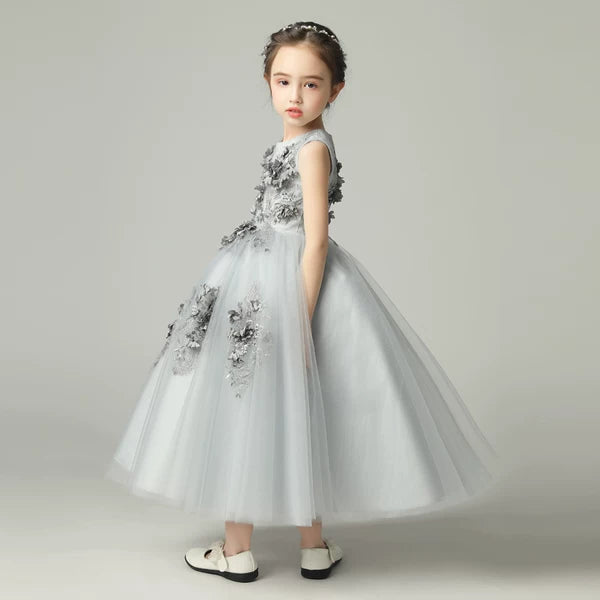 Elegant Teen Girls' Wedding Dress: Long Skirt Princess Costume