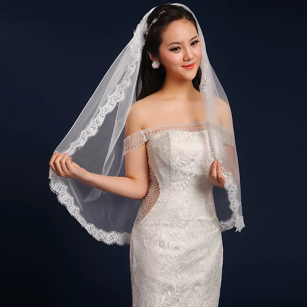 White Extra Long Bride's Veil
