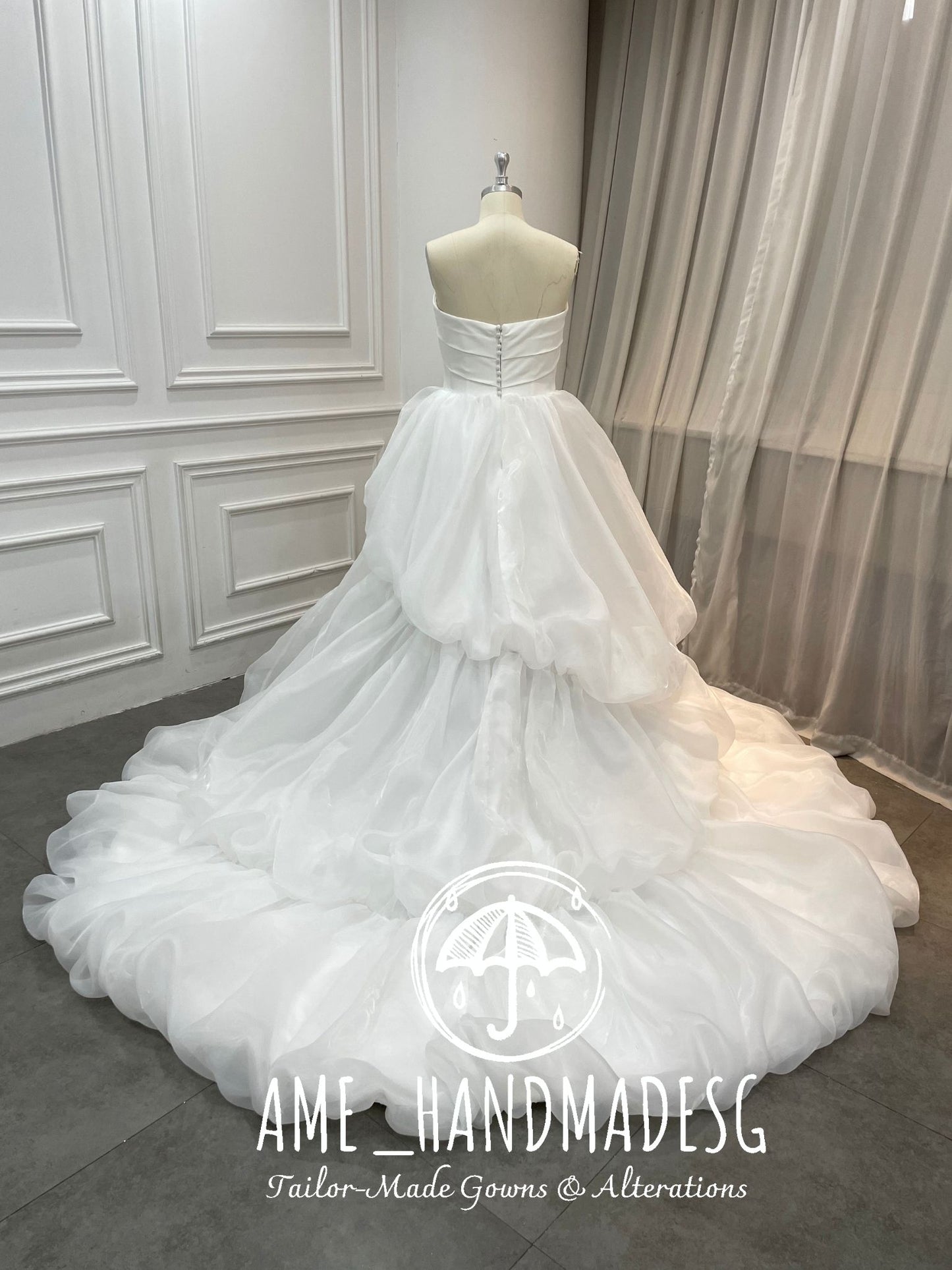 Cloud Reverie — Strapless Sculptural Tulle Ball Gown