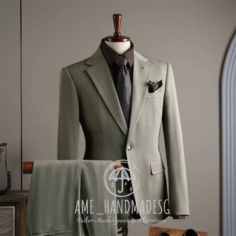 Suits for men British style business casual plaid suit three-piece suit groom wedding dress