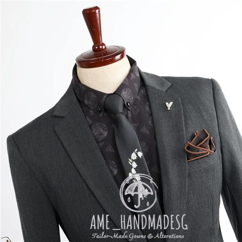 suits for men, British style, handsome business casual suits, three-piece suits, groom wedding dresses