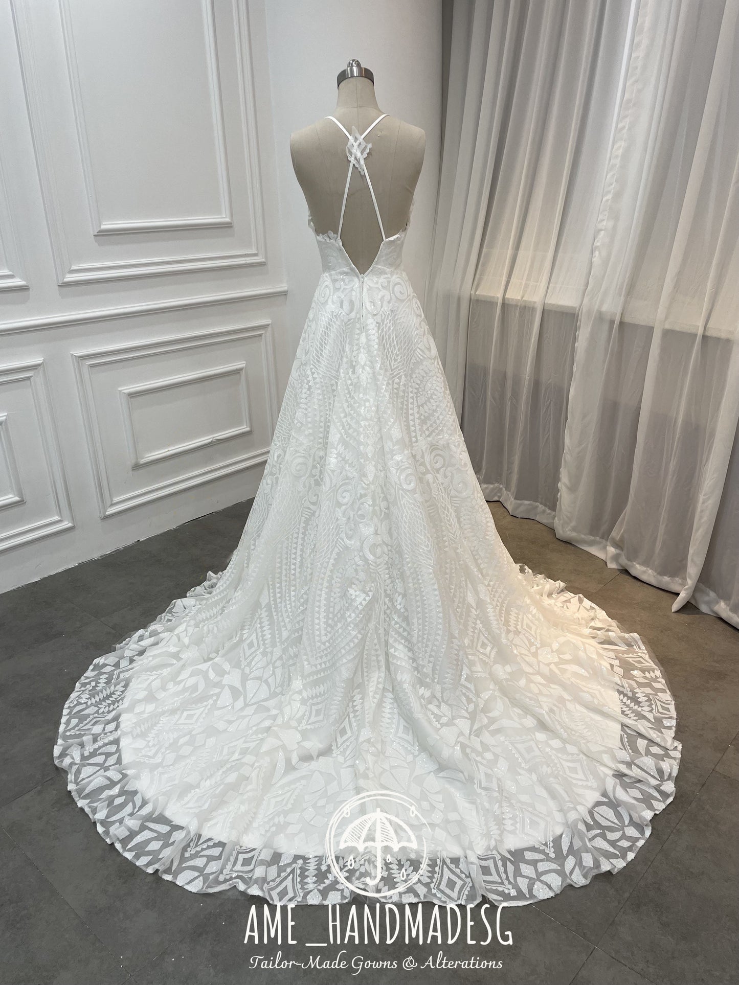 Ethereal Elegance Illusion Lace A-Line Wedding Dress