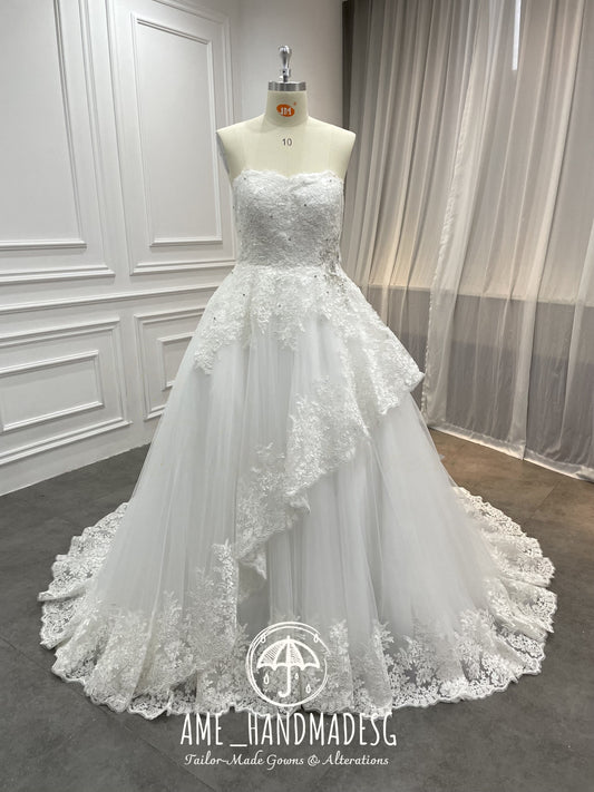 Regal Romance Strapless Lace Ball Gown