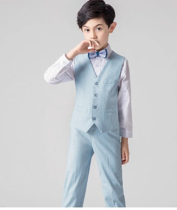Elegant Vest Suit Set: Boys' Piano Performance & Flower Boy Outfit