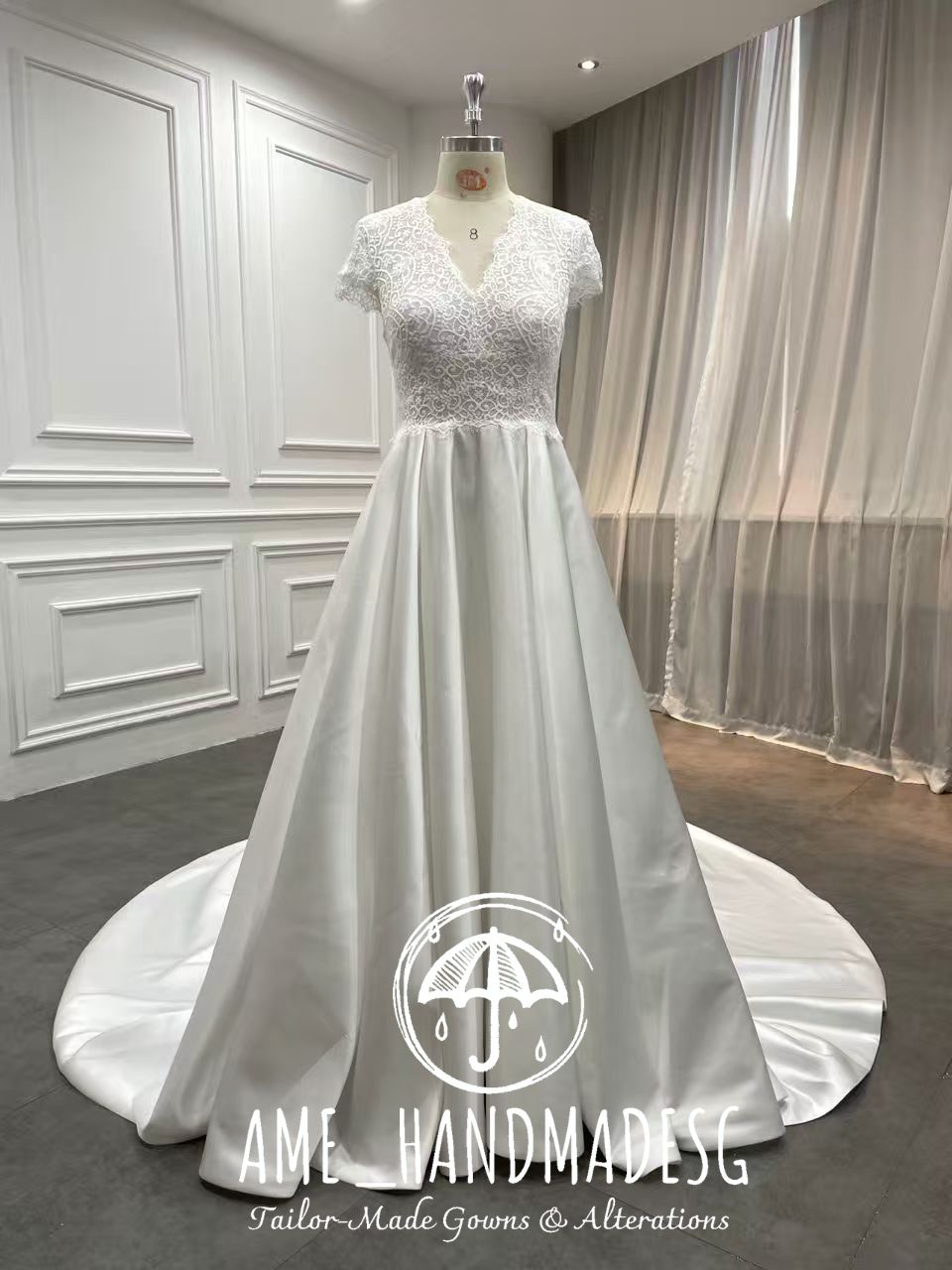 Ethereal Lace Elegance A-Line Wedding Gown