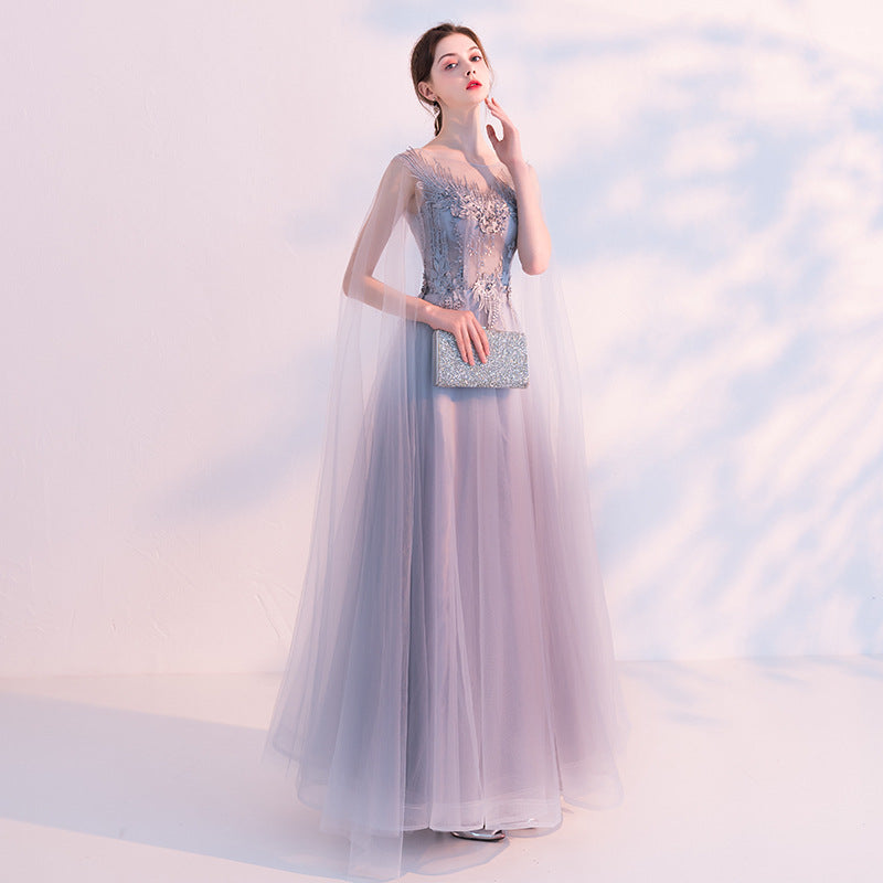 Noble Women Slim Qipao Exquisite Embroidery Beading Dress