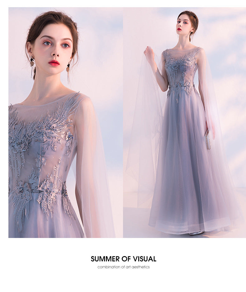 Noble Women Slim Qipao Exquisite Embroidery Beading Dress