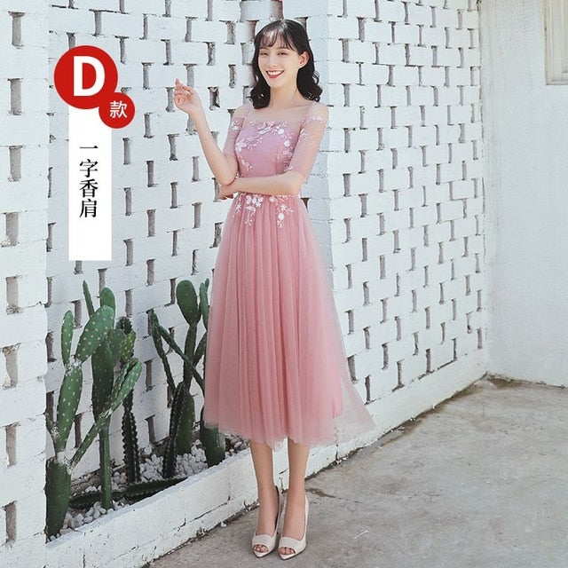 A line Lace Dark Pink Bridesmaid Dresses Short for Women Plus Size Wedding Party Prom Girl Guest Dresses