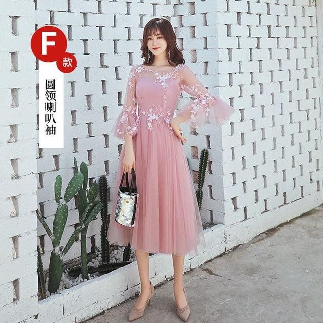 A line Lace Dark Pink Bridesmaid Dresses Short for Women Plus Size Wedding Party Prom Girl Guest Dresses