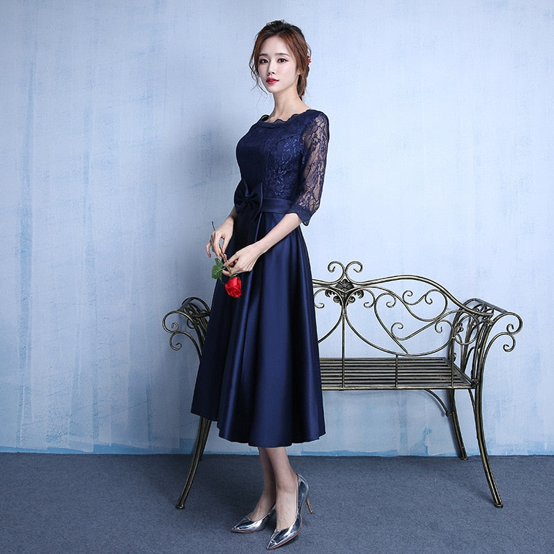 New Dress Cocktail Elegant Evening Dress Toast Clothing Female Casual Dames Jurken Temperament Spring Sommerkleid Annual Party A046