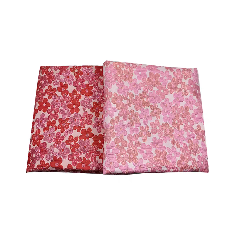 FAB-BROC-009 French light luxury palace small fragrance style gold silk jacquard clothing fabric bubble skirt top brocade dress fabric