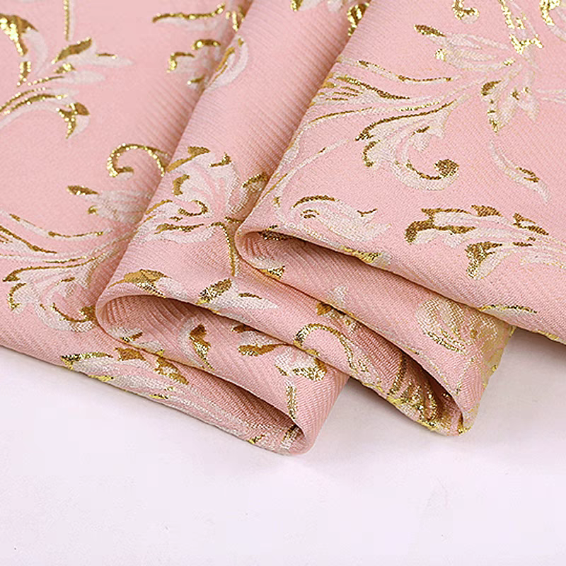 FAB-BROC-020 European and American gold and silver silk heavy relief flower jacquard fashion fabric spring and autumn dress tutu clothing brocade fabric