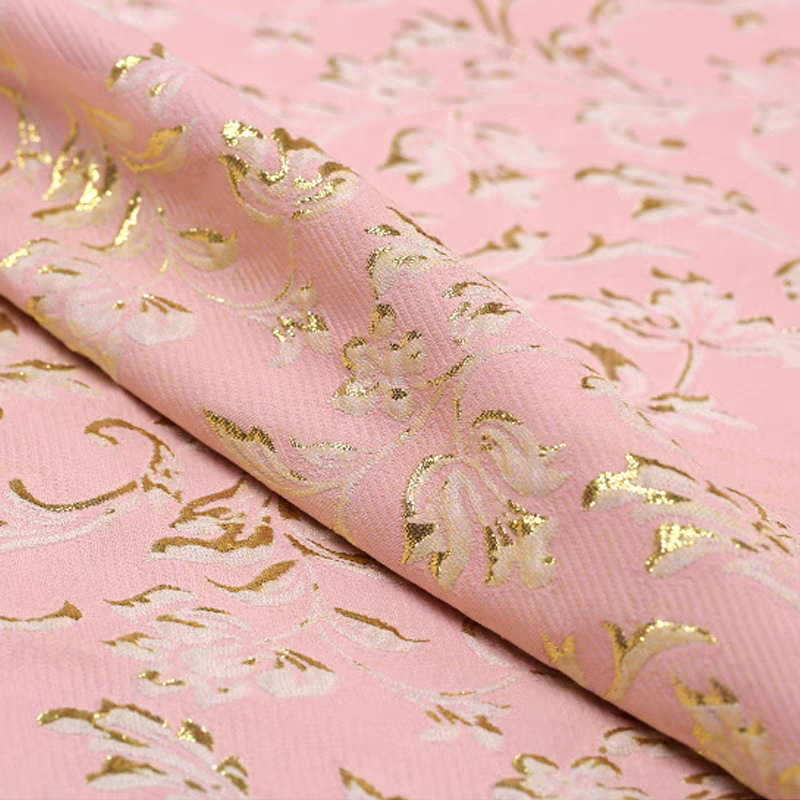 FAB-BROC-020 European and American gold and silver silk heavy relief flower jacquard fashion fabric spring and autumn dress tutu clothing brocade fabric