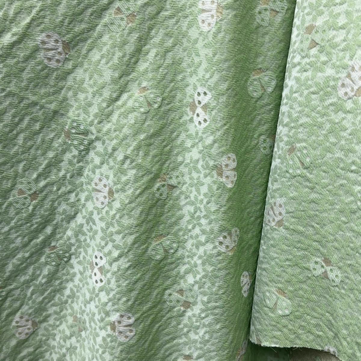 FAB-BROC-017 Spring and summer new green scarab beetle yarn-dyed jacquard fabric dress children's suit children's dress fashion cloth DIY
